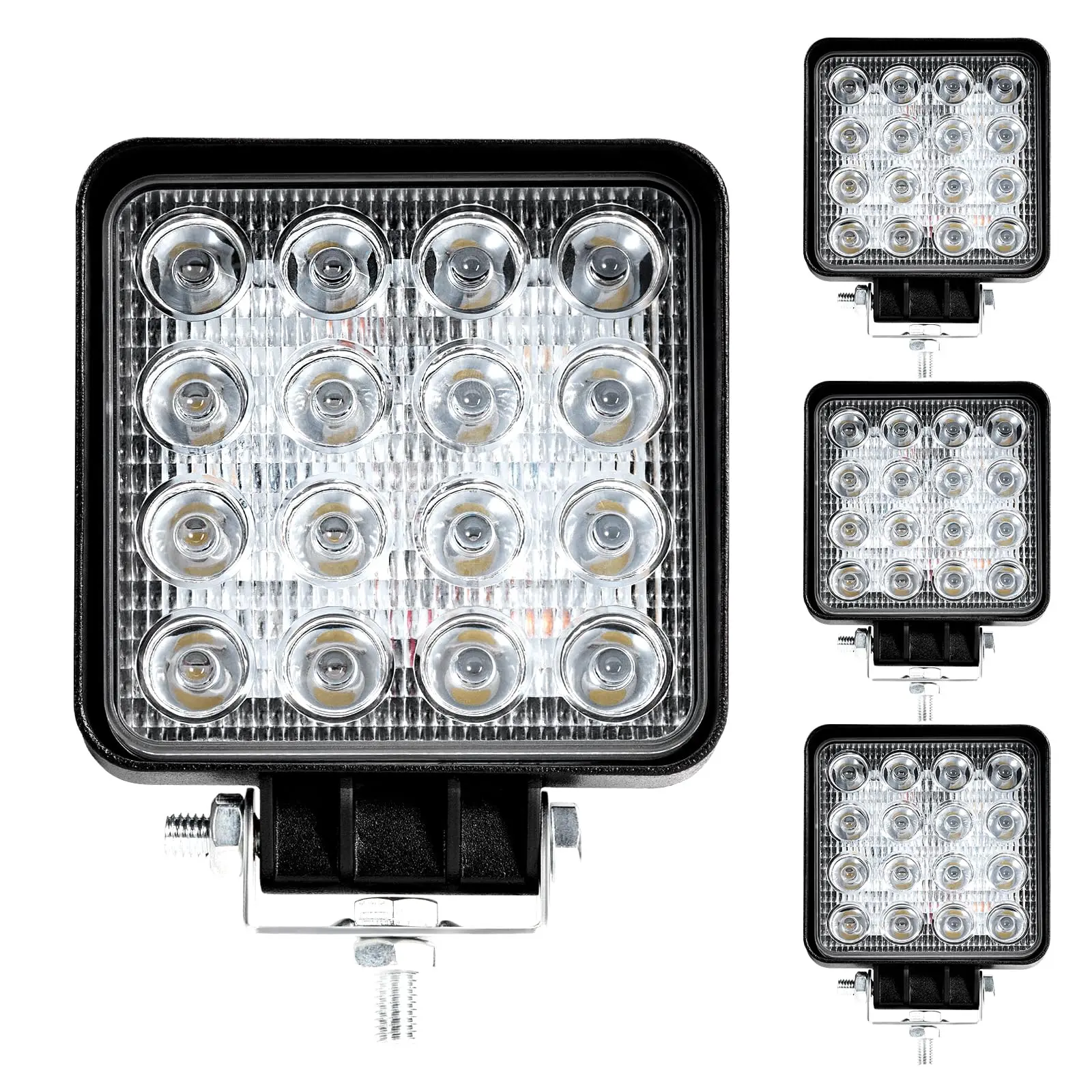 LED Tractor Work Lights 4800lm LED Pod Lights 12V 24V Cube Off Road Light Square for Service Tow Truck ATV UTV RV RZR Boat Pick