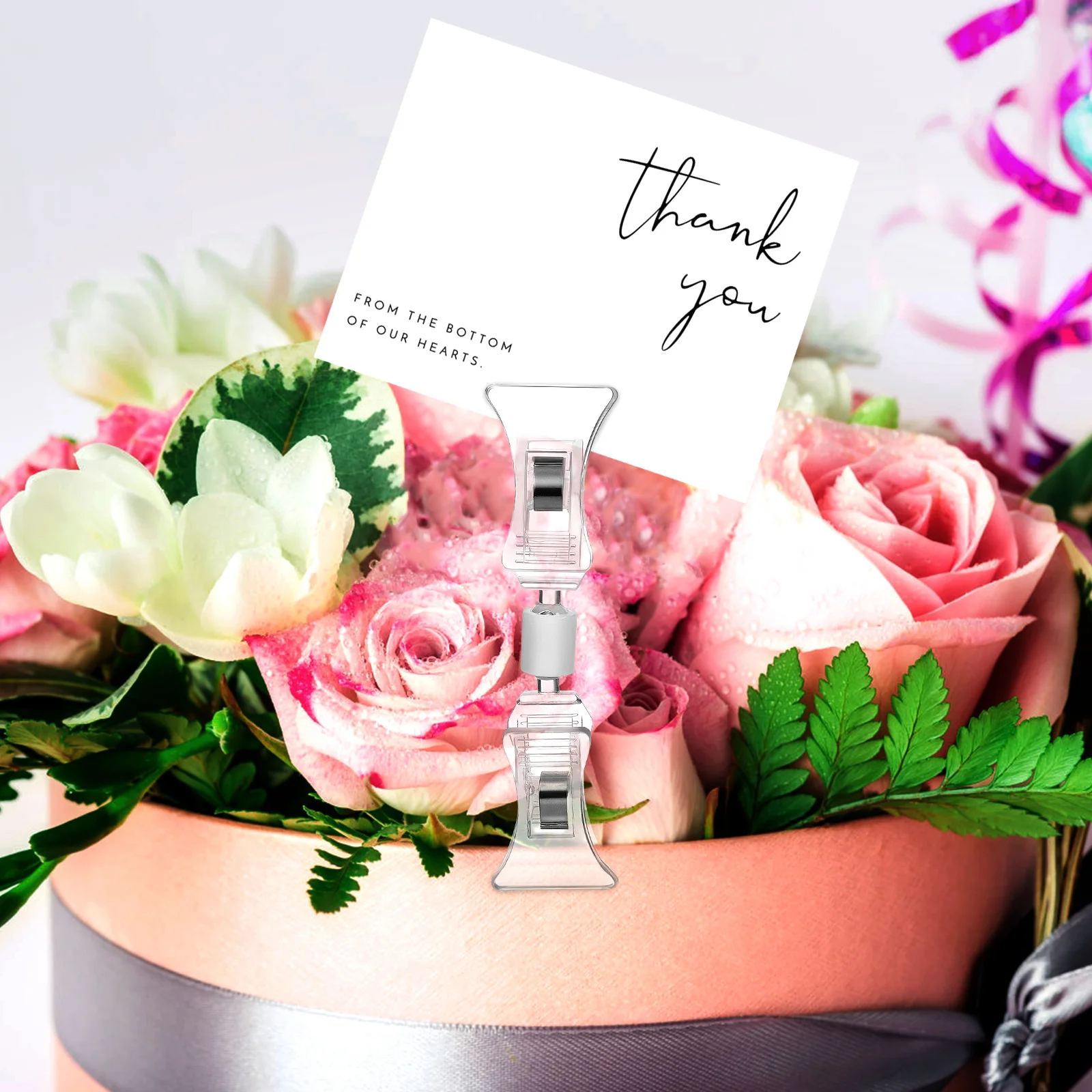 20Pcs Plastic Sign Clips Double Sided Clip for Price Holder Retail Display Advertising Tag Shelf Organization Sign Clips