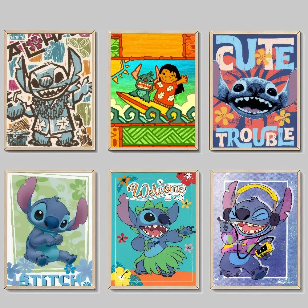 Póster Adhesivo DIY, Impresiones en Papel Blanco, Pósters, Ilustraciones, Pintura Decorativa Vintage, Película Clásica, Dibujos Animados, Anime Divertido