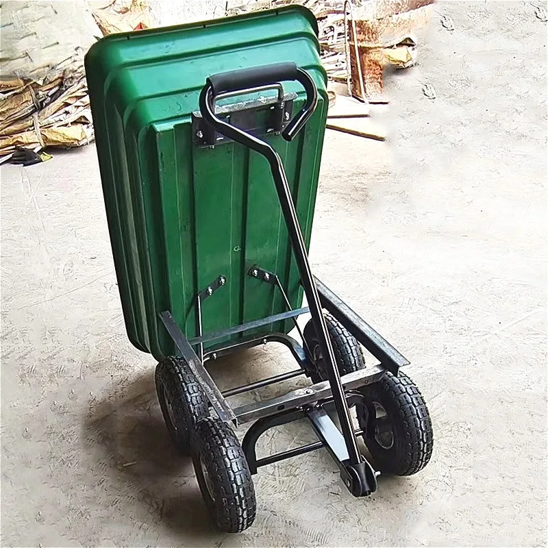 Foldable Garden Dump Cart, Heavy Duty Outdoor Utility Wagon, Multifunctional Transport Trolley For Yard Farm Cargo Hauling