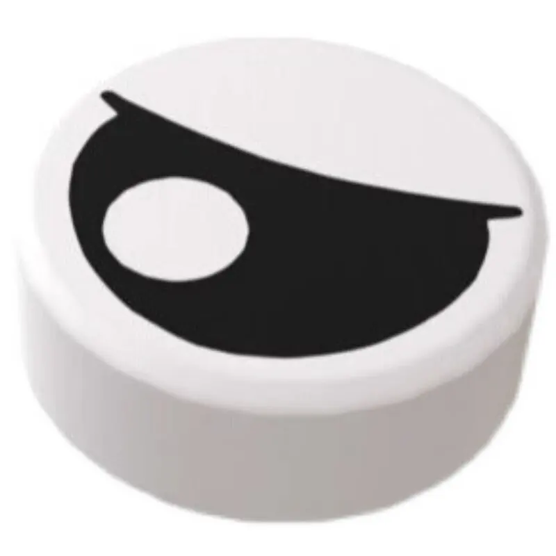 MOC domestic building block 1x1 round light panel, printing semi-closed eyes 98138pr0027 spare parts