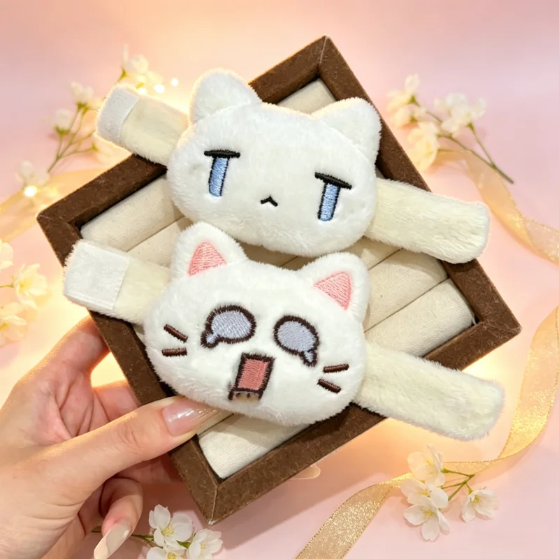 Cat Backpack Strap Plush Clip 1/2Pcs, Charming Adorable Soft Stuffed Cat Decor for School Bag Purse Keychain Gift for Cat Lovers
