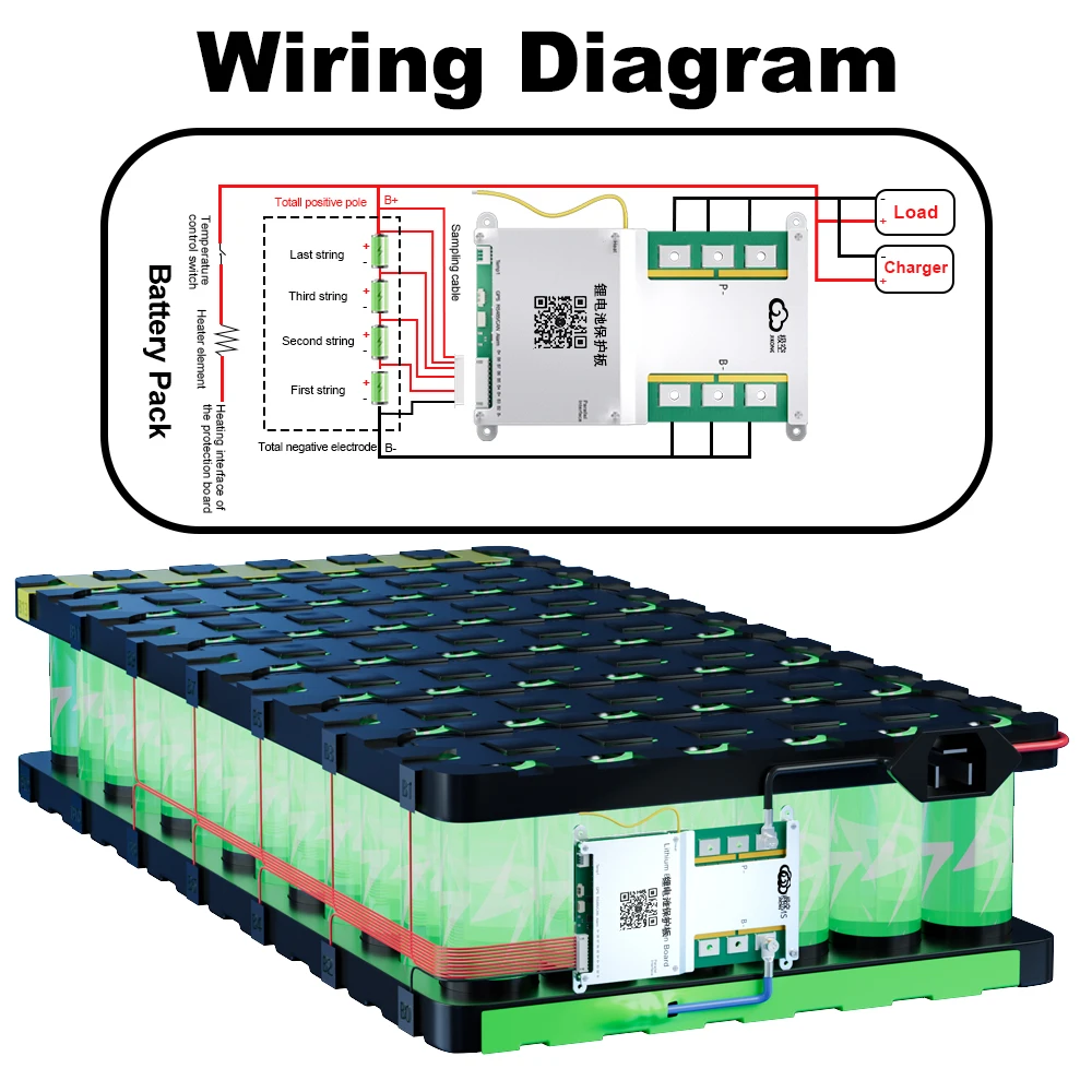 JK BMS 3S 4S 5S 6S 7S 8S 24S Smart BMS con BT RS485 Calore CAN 1A 2A Bilanciamento attivo BMS per Li-ion Lifepo4 Lto Batteria 200A 300A