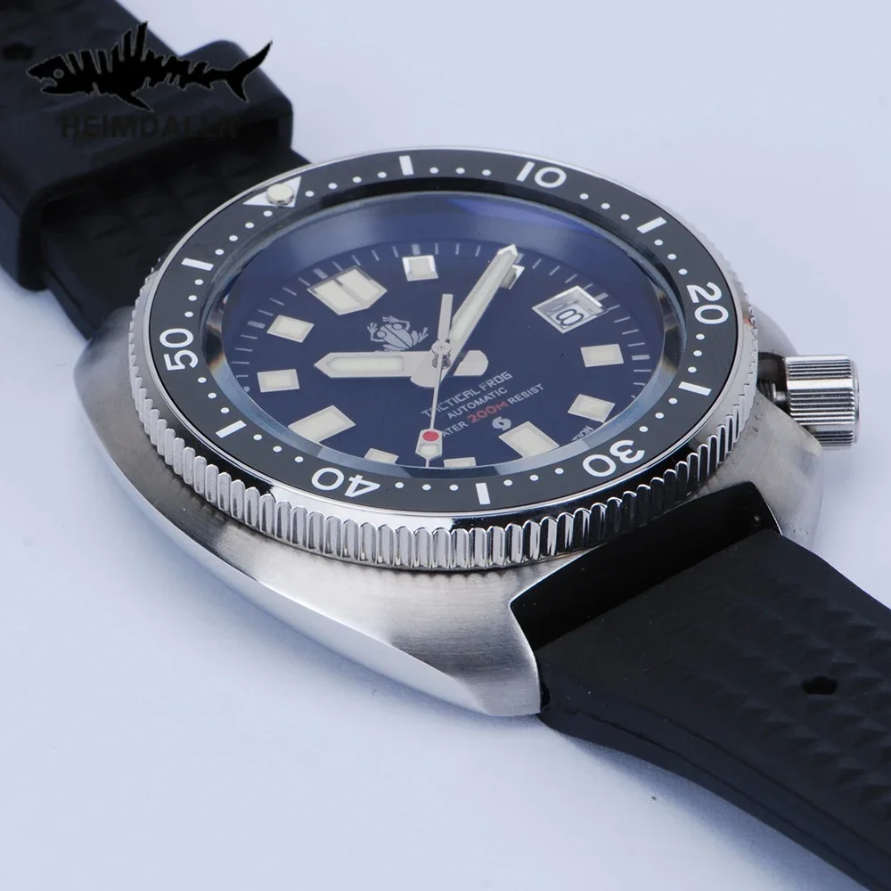 Sapo tático masculino mergulhador relógio masculino c3 super luminoso cristal de safira moldura cerâmica 316l aço nh35 relógios mecânicos automáticos