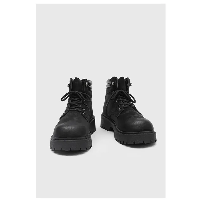 マデンメン ヴィンテージ スプリットスエード フリース裏地付きブーツ ブラウン ハイカット ワークブーツ レースアップ デザート アンクル ラギッドソールブーツ アウトドアシューズ