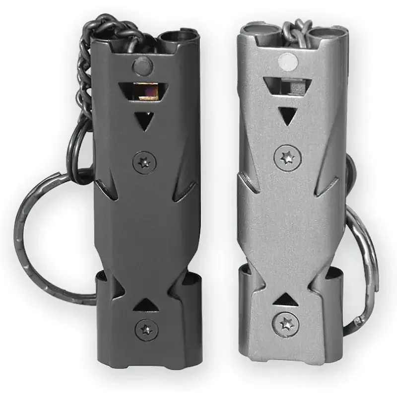 

2pc Stainless Steel Emergency Whistle High Decibel Outdoor Survival Emergency Whistle, Camping Tool Multifunction Whistle