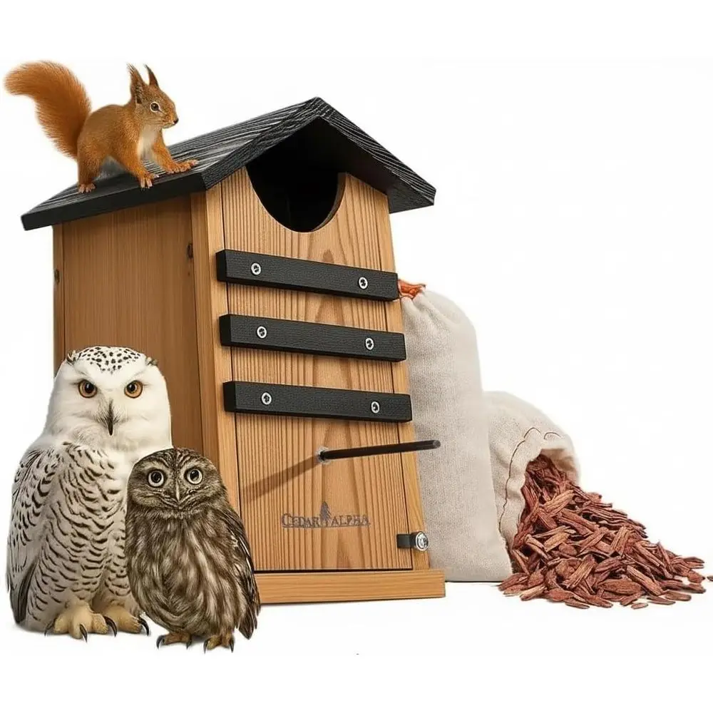 

CeSquirrel House, Sch Owl Box, Duck Nesting Shelter, CeBird House or Outside, Rustic Big Birdhouse,Nesting Box, Squirrel Shelter