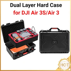 Double-Layer Hard Case Waterproof Case Explosin-proof Box Hard Shell Carrying Case Bag Secure Case Suitcase for DJI Air 3S/Air 3