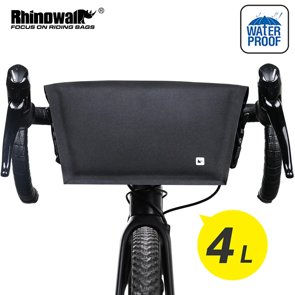 Rhinowalk Bike Handlebar bag 4L Big capacity Waterproof Bicycle Front Tube Bag Cycling Storage Shoulder Bag Bike Accessories