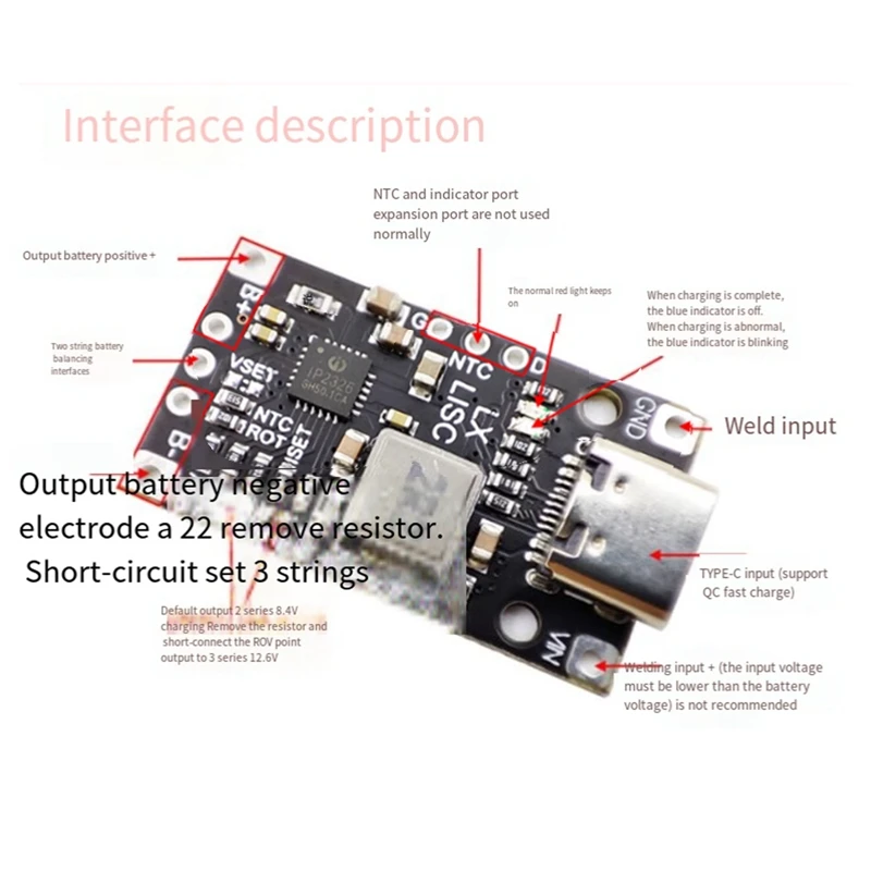 Lithium Batterij Opladen Boost Module Snel Opladen Met Gebalanceerde Ondersteuning Qc Snel Opladen