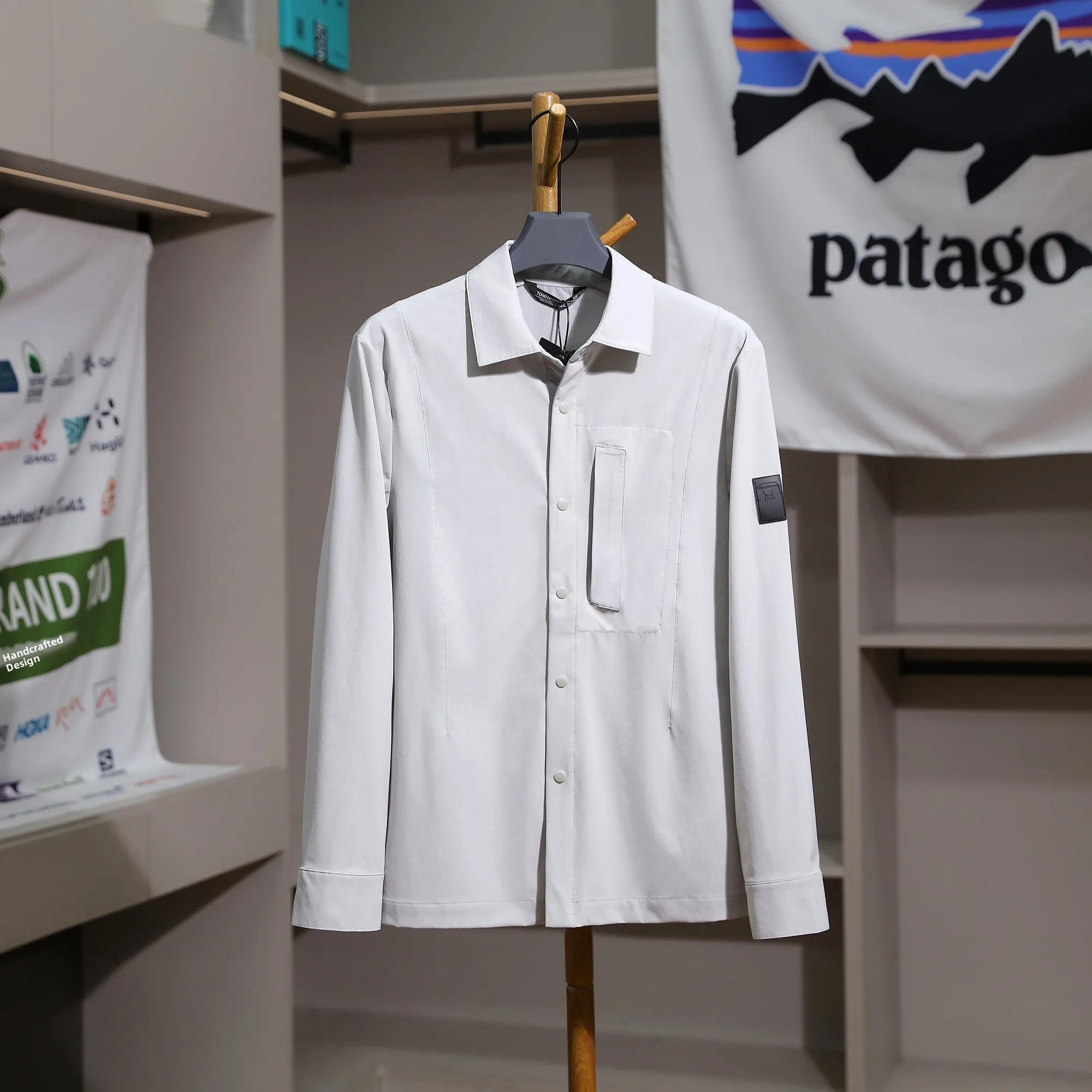 

Мужская легкая осенняя модная подставка Long Sve irt, дышащая, с 3D-образным вырезом, повседневная, повседневная, irt от Transcrip...