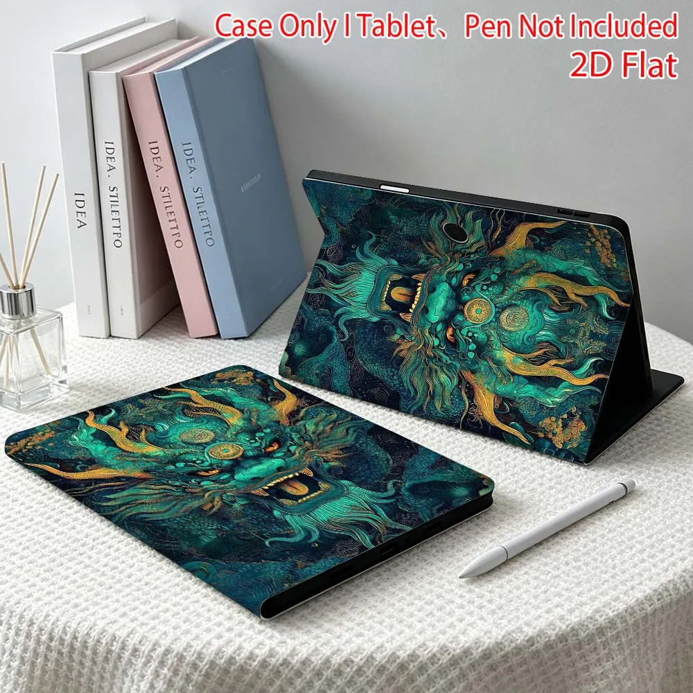 Green dragon pattern For OPPO VIVO IQOO OnePlus Realme Pad 3 Pro 13 12.1 11.4 11 inch Pen Tray Tablet Case Soft
