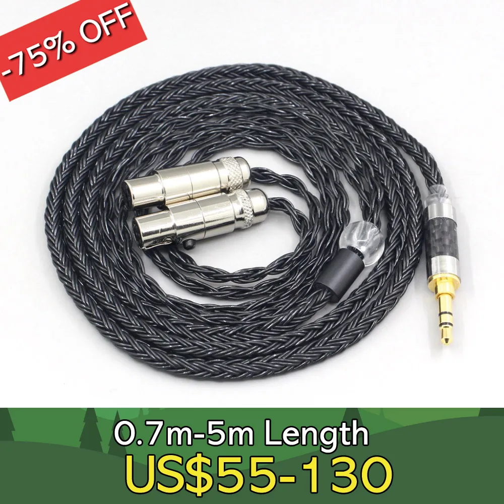 

16 Core 7N OCC Black Braided Earphone Cable For Monolith M1570 Over Ear Open Back Balanced Planar Headphone