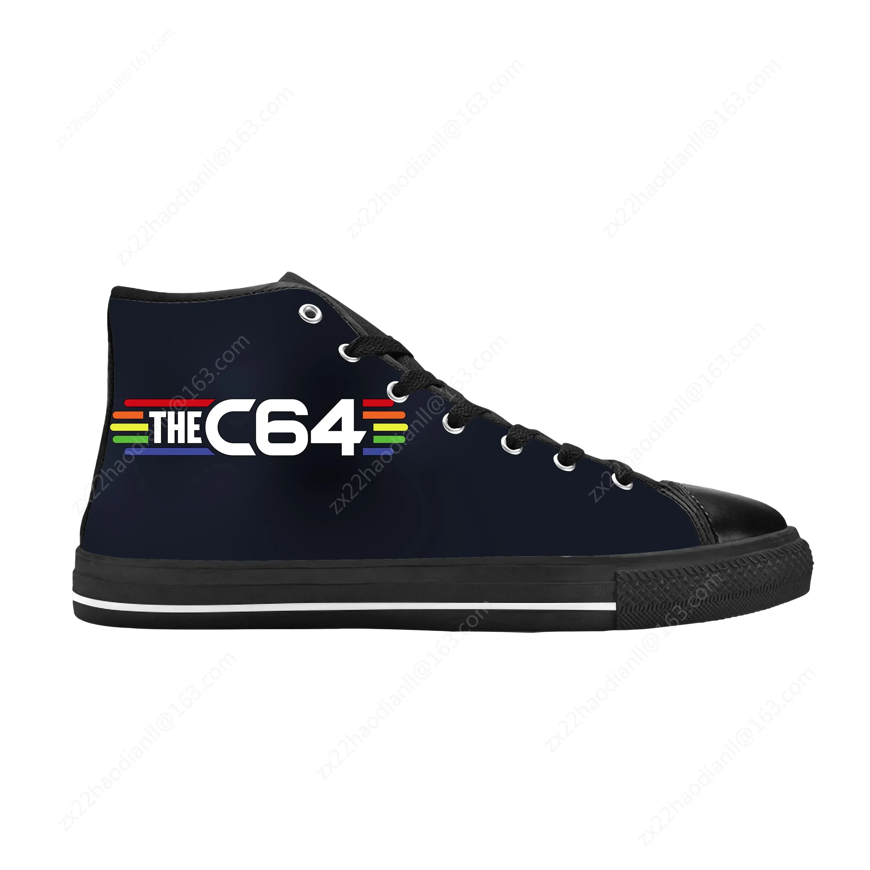 C64 COMMODORE 64 COMPUTER Game Rock Anime Cartoon Casual Cloth Shoes High Top Comfortable Breathable 3D Print Men Women Sneakers - Image 4