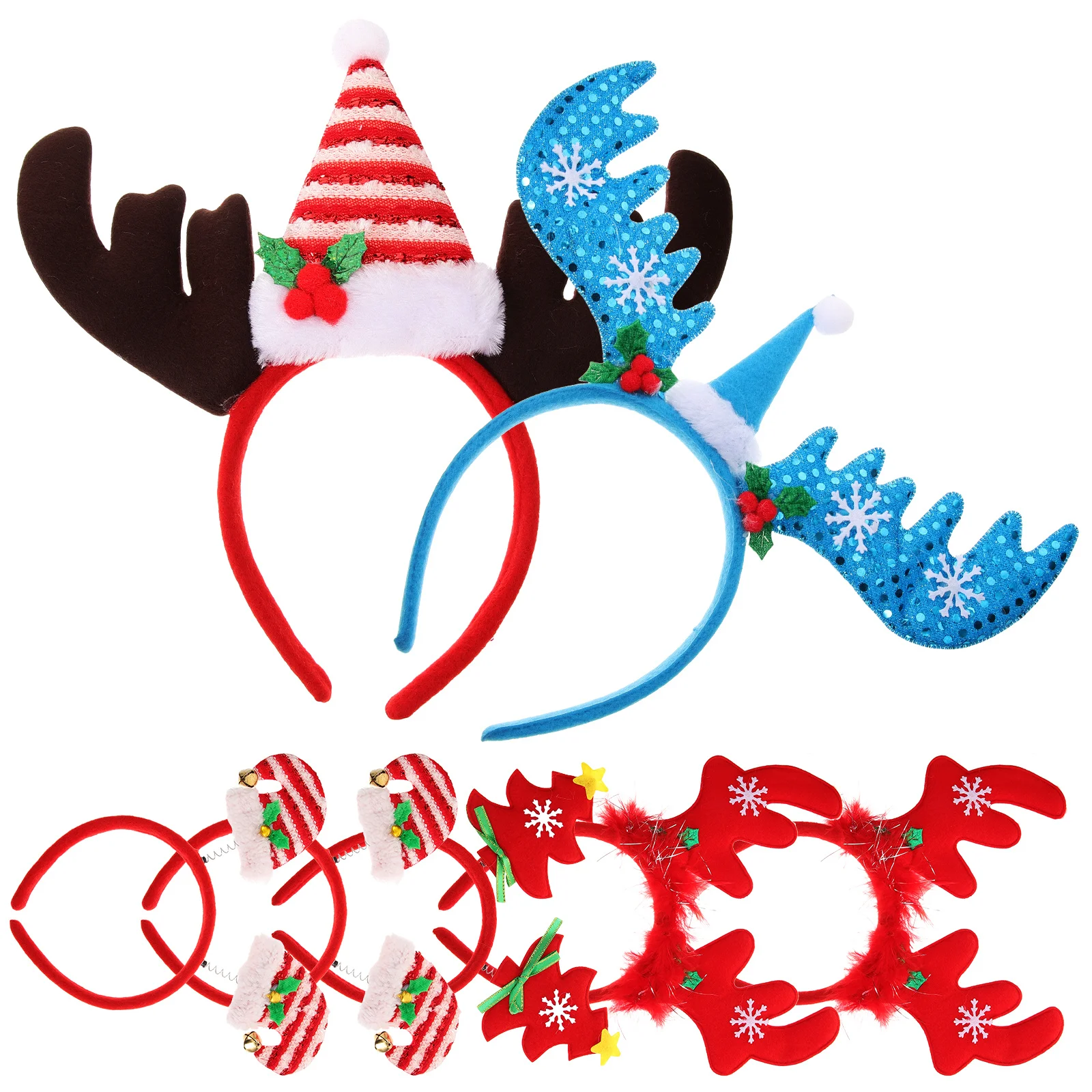 

7 шт., рождественская повязка на голову, милый рождественский обруч для волос, вечерние аксессуары для волос, фестивальная повязка на голову, рождественский головной убор