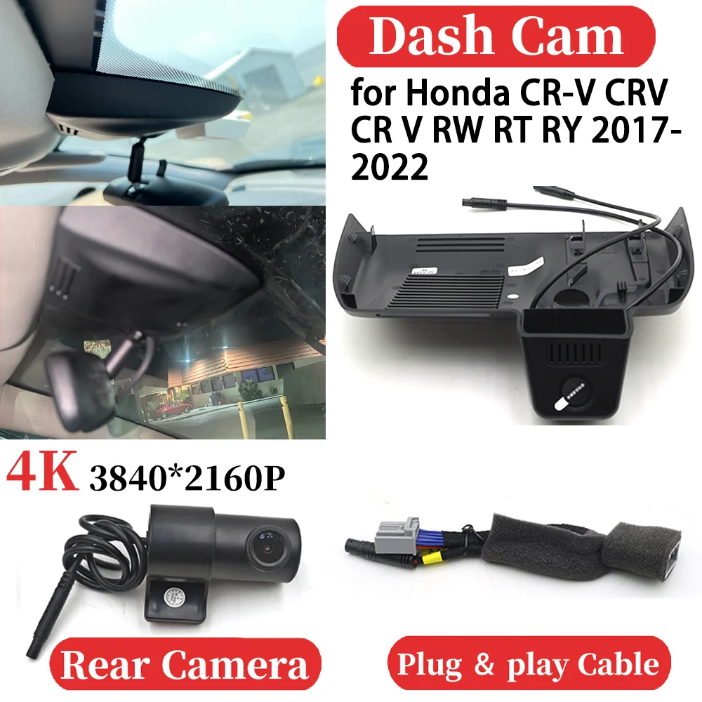 

ZJCGO for Honda CR-V CRV CR V RW RT RY 2017-2022 Car 4K Video Recorder DVR Dash Cam Dashboard Camera Plug and play Night Vision