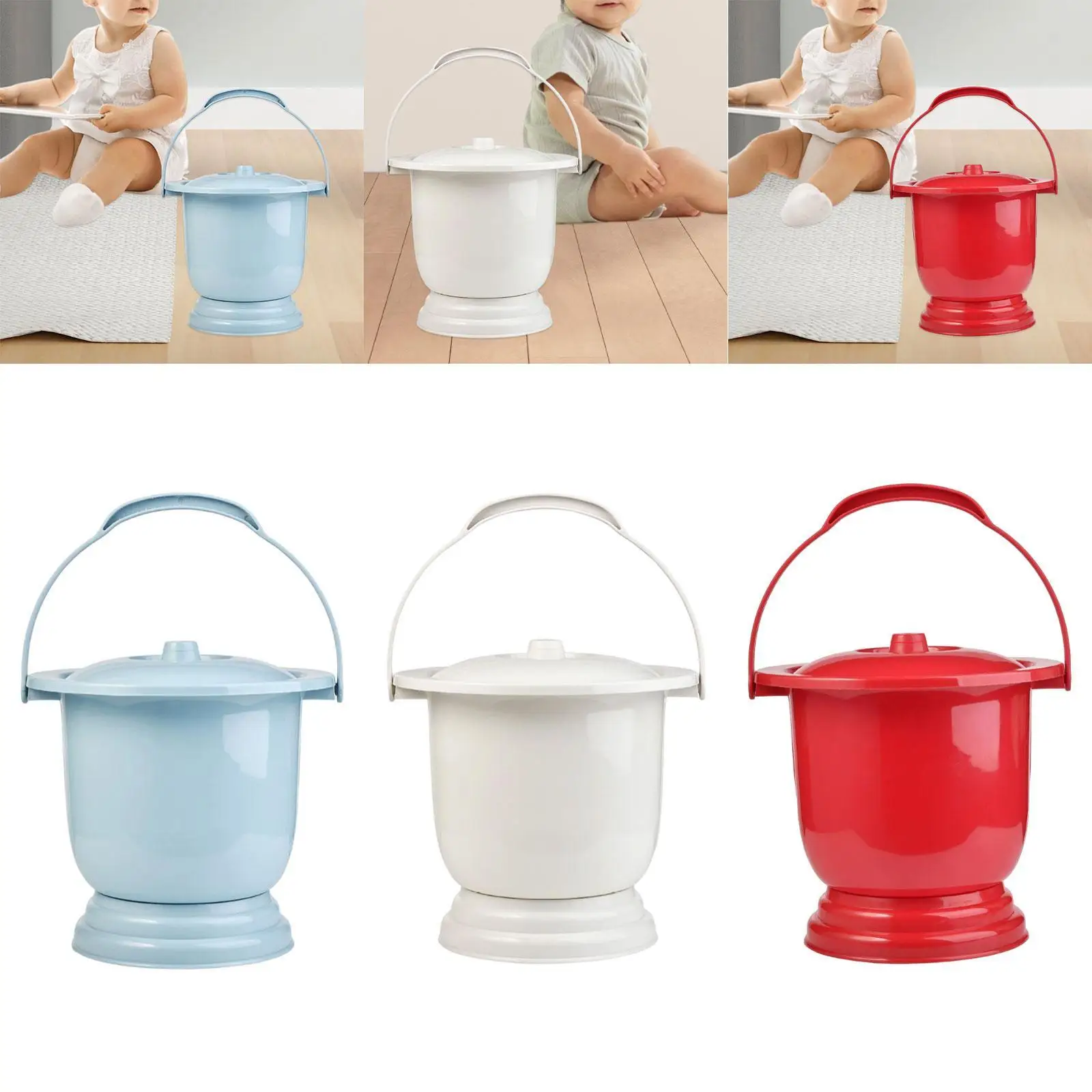 Portable Bedpan Thickened Household Potty Urine Pot Spittoon Urinal with Lid for Children Women Men Female Male Adults Elder