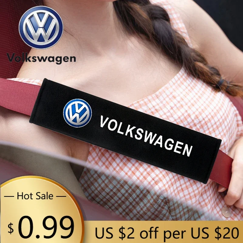 

For VOLKSWAGEN VW Car Seat Belt Protective Cover Cotton Soft Comfortable Seat Belt Shoulder Cover for Volkswagen VW Golf Tiguan