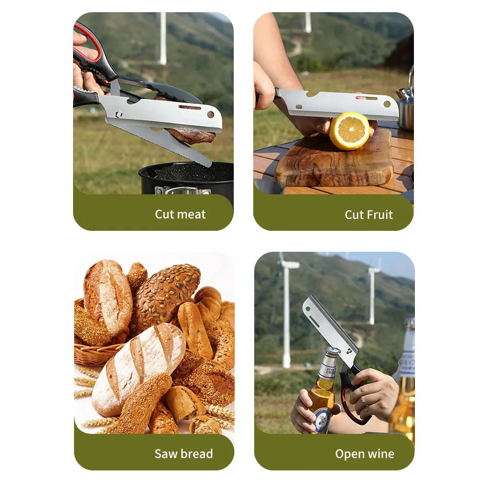 Dobeli Stainless Steel Detachable Household Kitchen Big Scissors Powerfull Outdoor Camping Slicer Barbecue Cutter BBQ Multitools