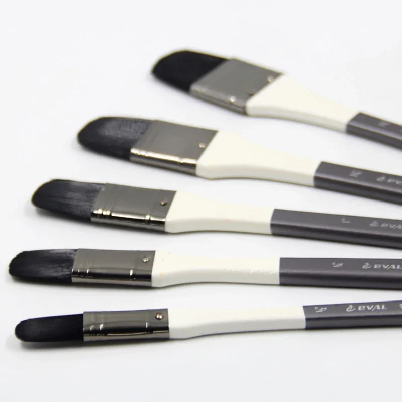 5pcs/Set High Quality mew paint brush set nylon black row oil paint brush acrylic paints wall painting Hazel shape paintbrush