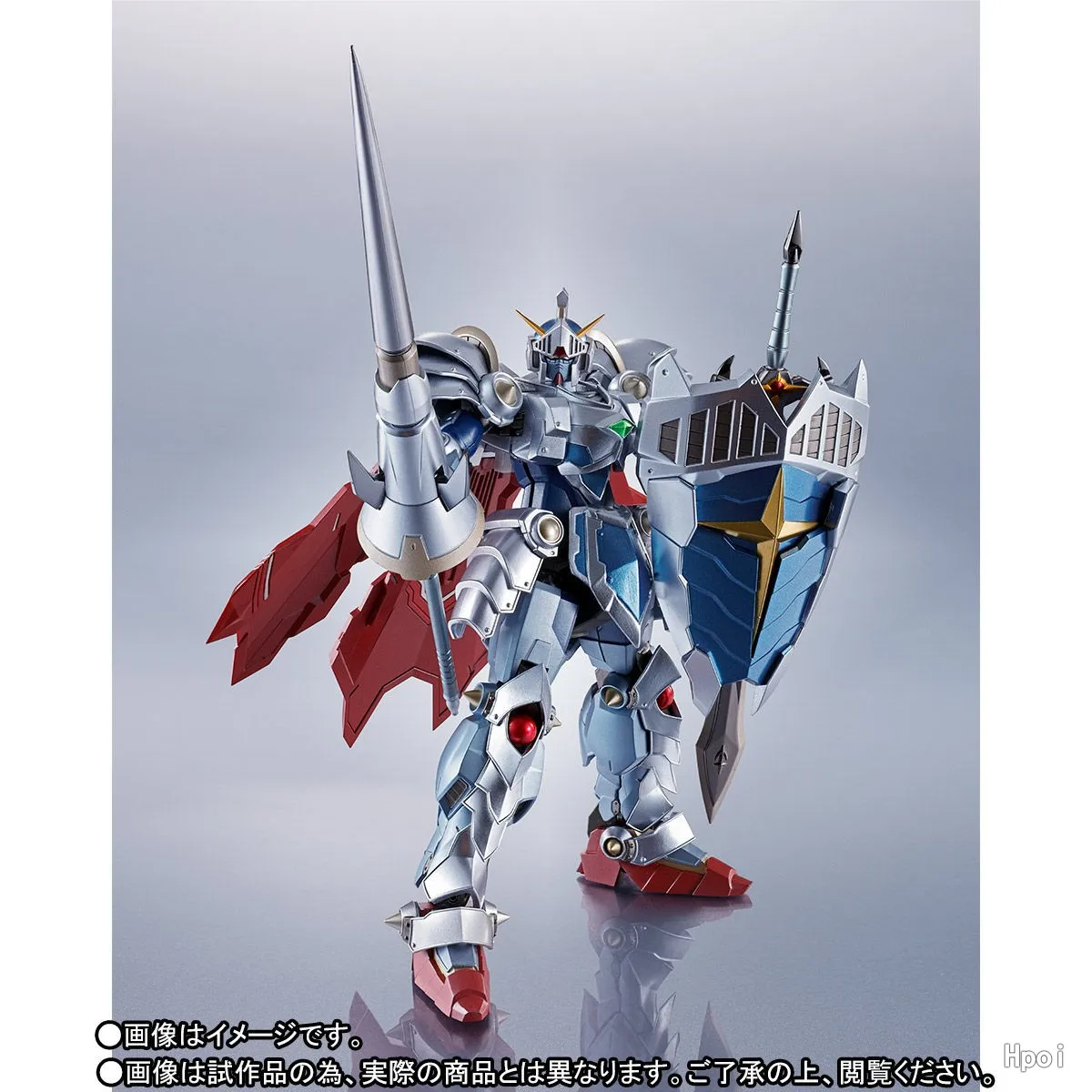 BANDAI Original METAL ROBOT SPIRITS ＜SIDE MS＞ KNIGHT GUNDAM ～LACROAN HERO～ หุ่นยนต์โลหะ ของเล่นสะสมสำหรับเด็กผู้ชาย