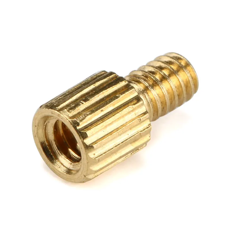 50pcs M2 Brass M2*L+3mm Round knurl Male Female Standoff Stud Board Threaded Pillar  Hollow Bolt Screw Nut For PCB Motherboard