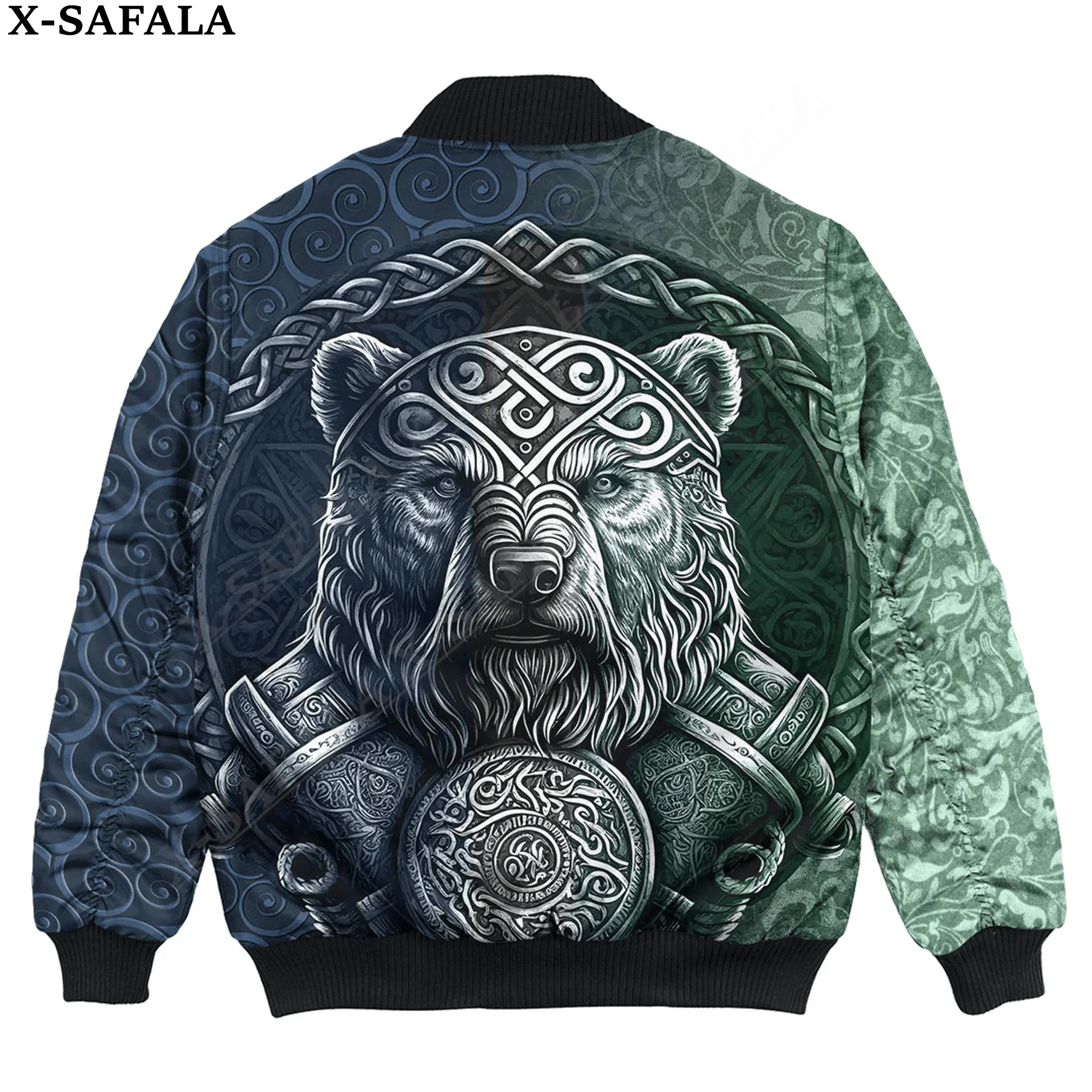 Odin Hot Tattoo Fenrir Wolf Raven 3D Printed Bomber Jackets Zipper Casual Thick Coat Unisex Harajuku Men Women Streetwear-11