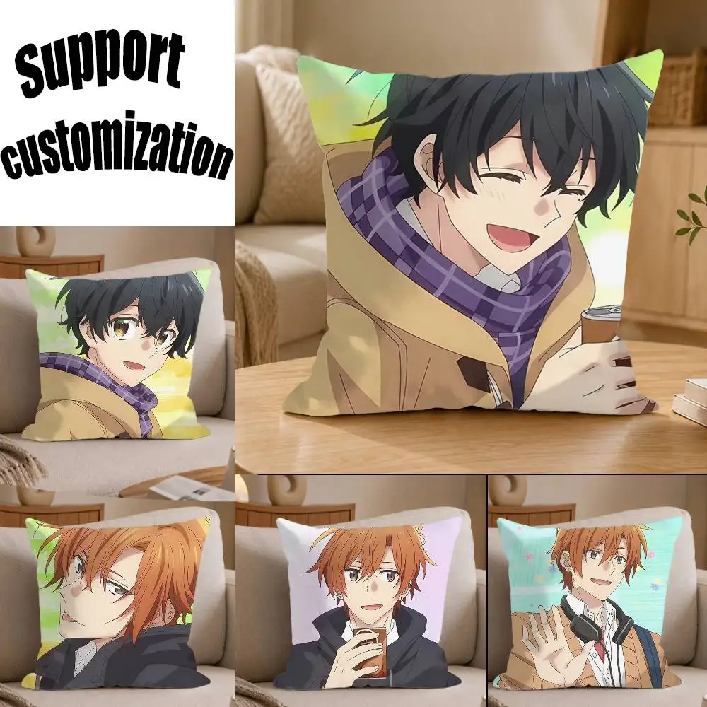 

S-Sasaki And M-Miyano BL-Anime Square Sofa Pillow Cover Solid Color Living Room Home Decor Cushion Case