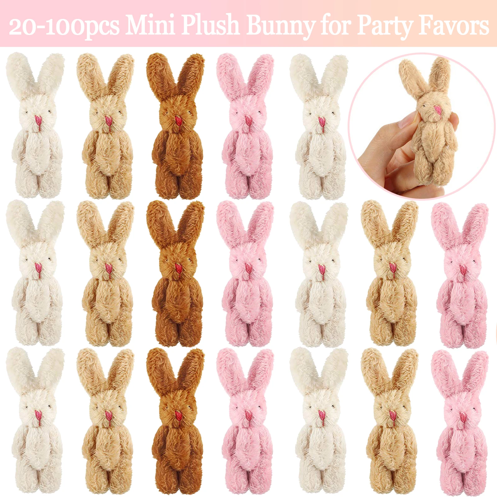 20-100 pçs mini coelho de pelúcia minúsculo pequeno coelho boneca macio coelho de pelúcia para páscoa aniversário decorações de casamento favores de festa