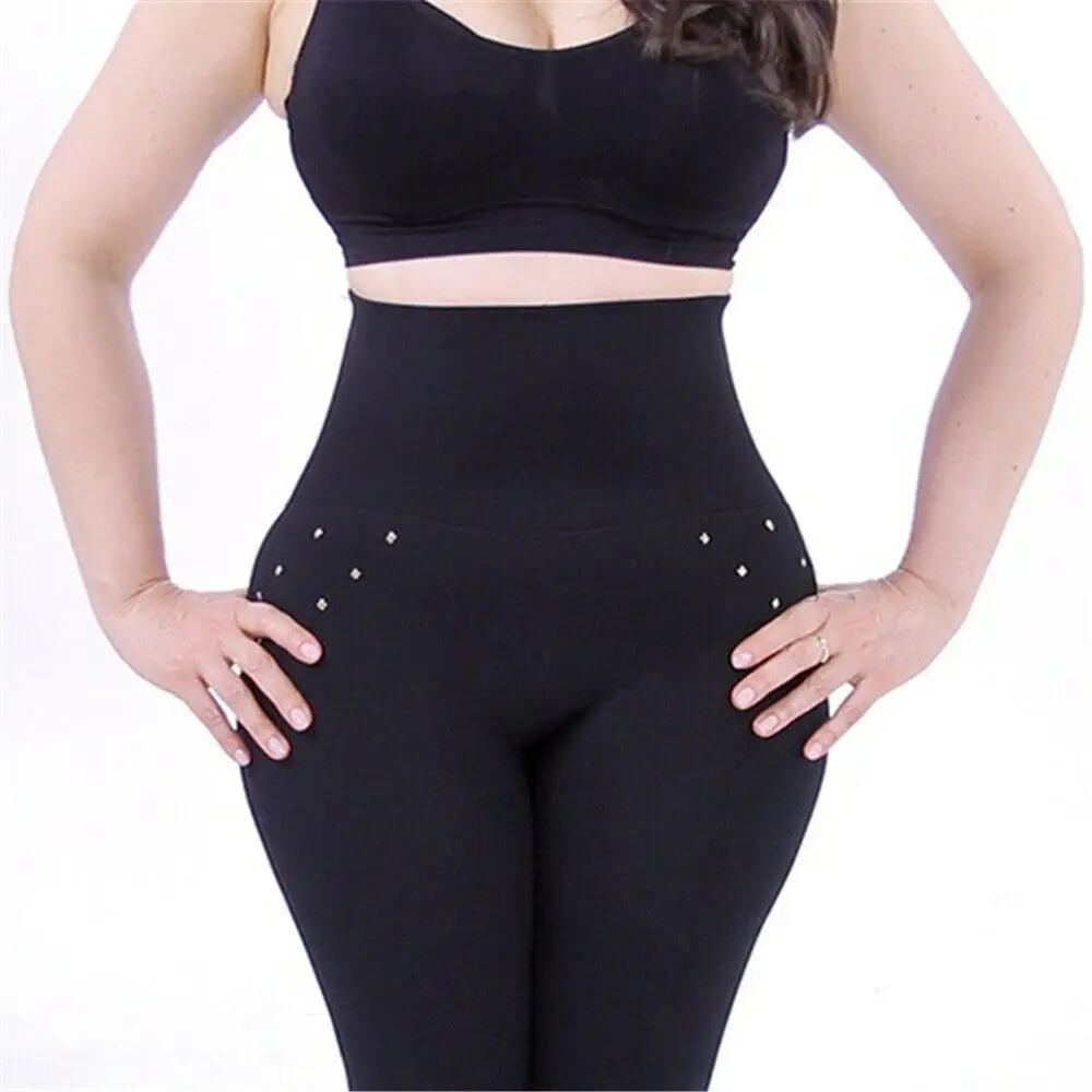 Calça feminina modeladora cintura alta, legging emagrecedora modeladora elástica justa barriga