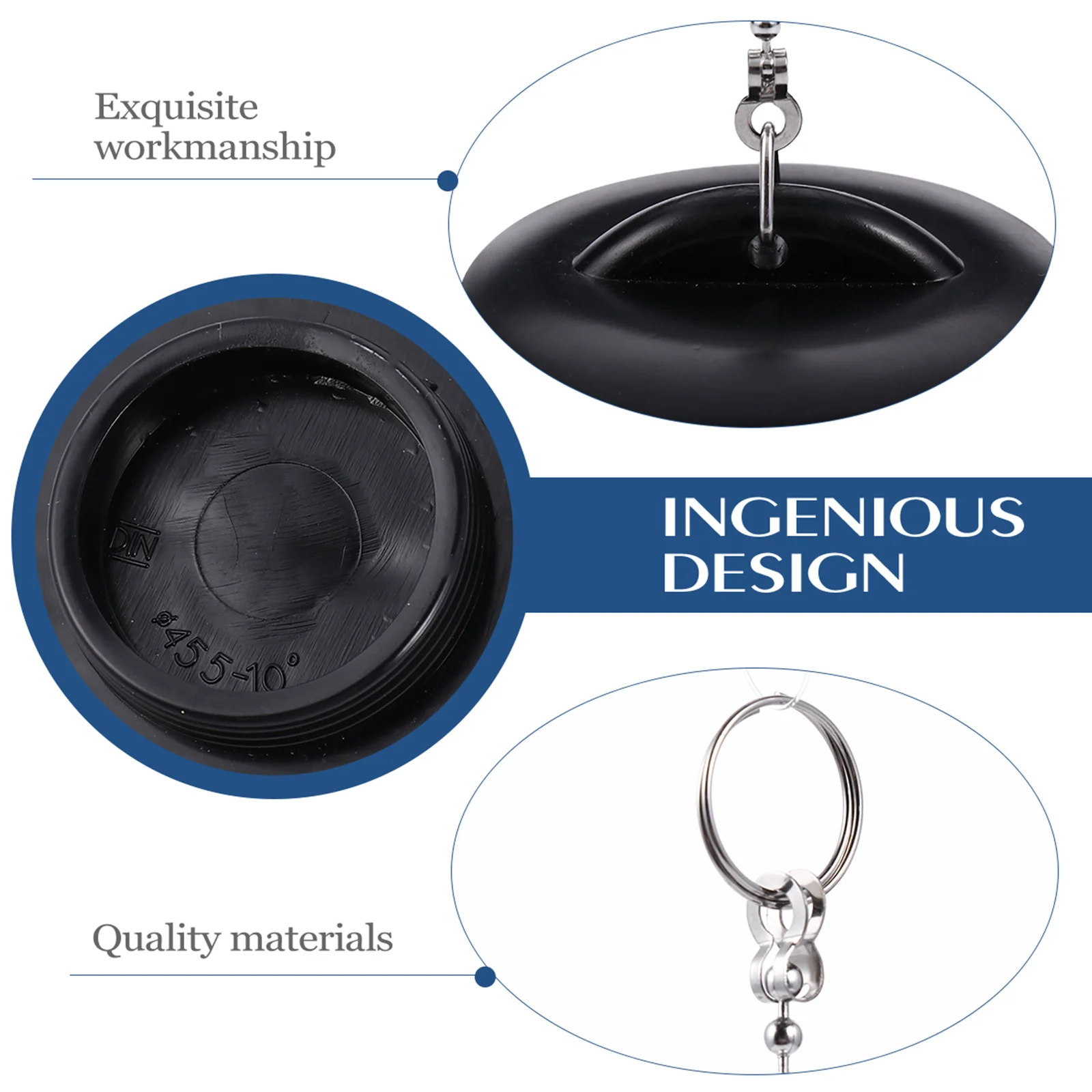 

2Pcs Black Silicone Bathtub Stoppers Flat Cover Sealed Perfectly for Home Hotel Small Swimming Pool Drains Hair Stoppers