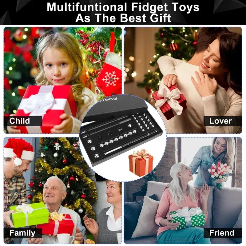 قلم تململ مغناطيسي معدني، لعبة تململ مغناطيسية لتخفيف التوتر، لعبة فيدجيت هدية للأطفال والمراهقين والأصدقاء لعيد الميلاد وعيد الميلاد