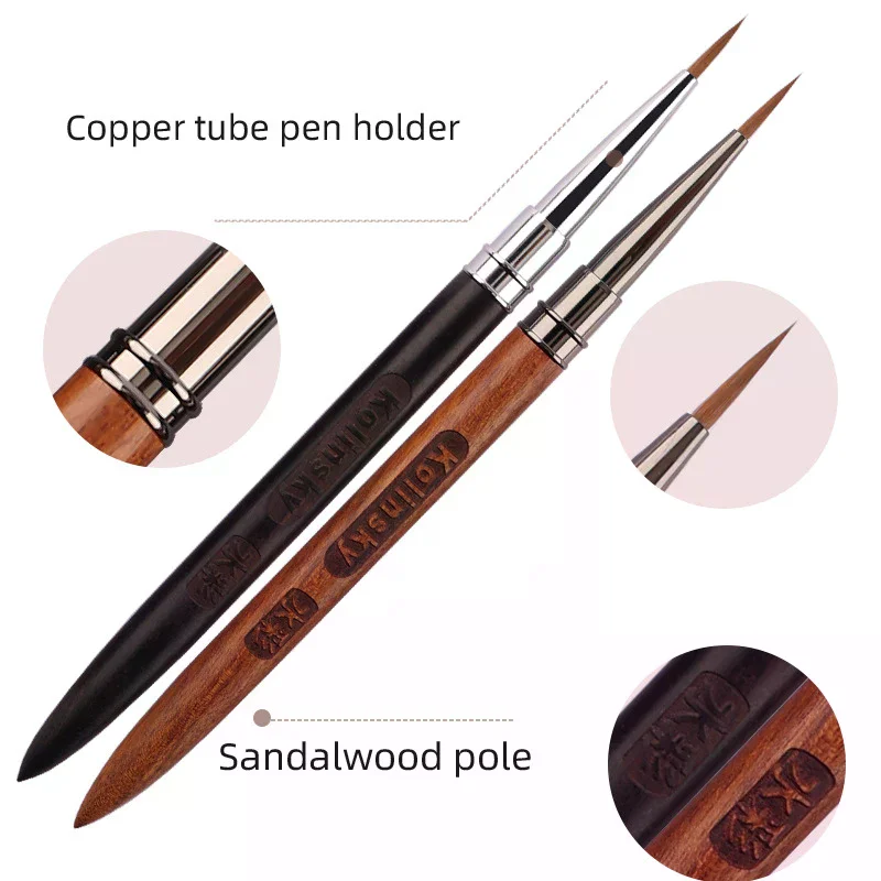Wood Handle Triangular Petal Nail Brush Acrylic Nail Art Liner Brush Grid Stripes Flower Painting Drawing Pen DIY Manicure Tool