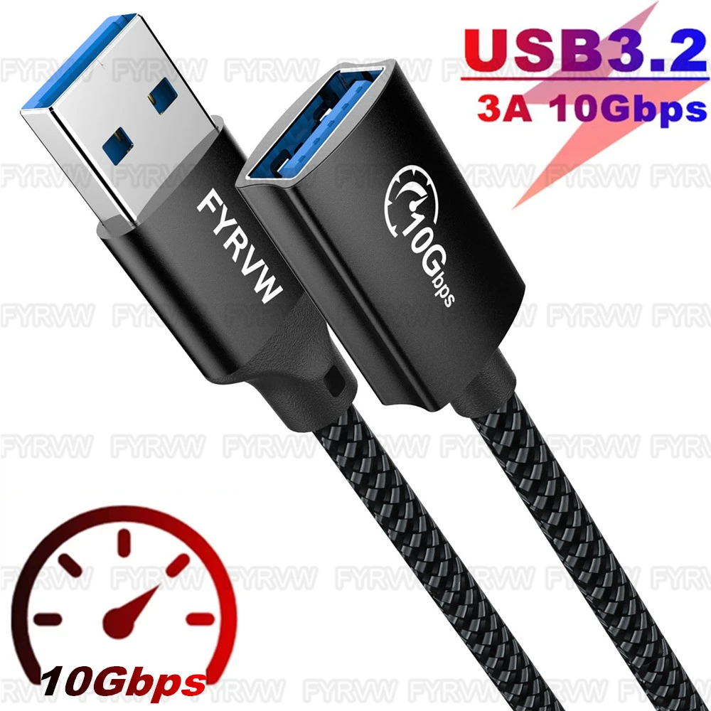 USB3.2 Extender Cable 10Gbps Extension Cable USB C Flash Drive Cable for PC Keyboard Webcam GamePad Data USB Type C OTG HUB Cord