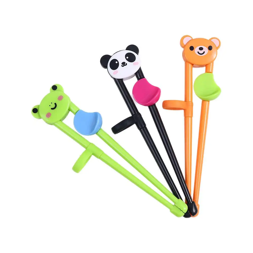 Reusable Useful Frog Silicone Animal Bear Tableware Eating Training Tools Kids Chopsticks Baby Practice Helper