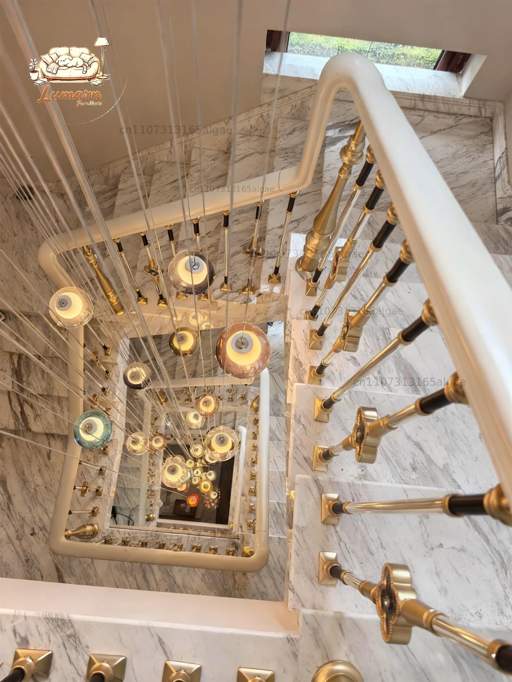 Aluminum Stair Column Handrail Guard Railing Ann Assembled Moving Head Stair Accessories European Style Light Luxury Simple