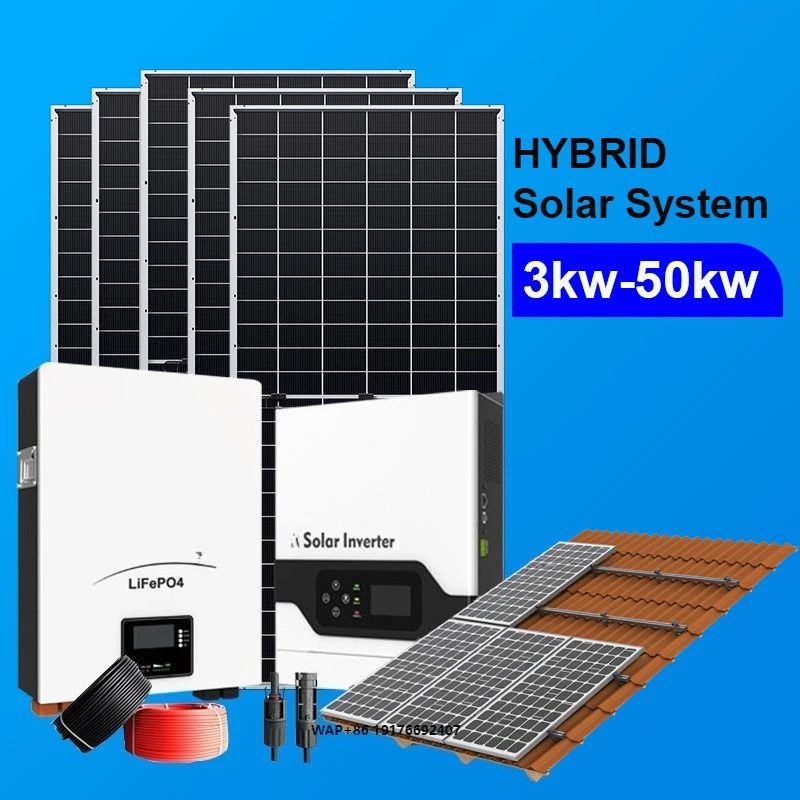 All in One Hybrid Solar Energy Power System 5Kw 5Kva 8Kw 10Kw 15Kw Off Grid Solar Panel Energy System Complete Set for Home Use