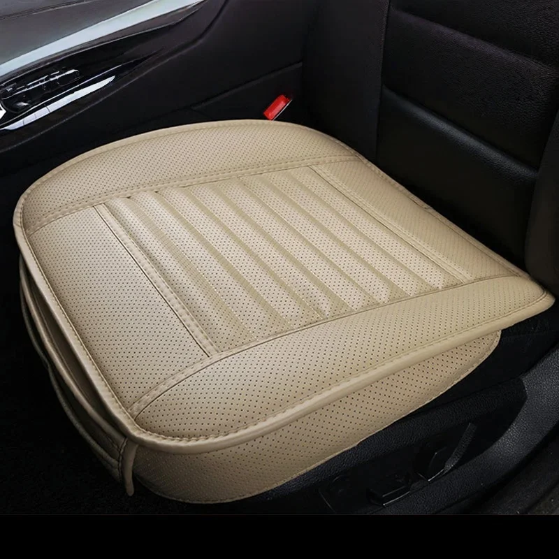 

Новая комфортная подушка-накладка из натуральной кожи с бамбуковым углем для одноместного автомобильного или офисного кресла, всесезонная