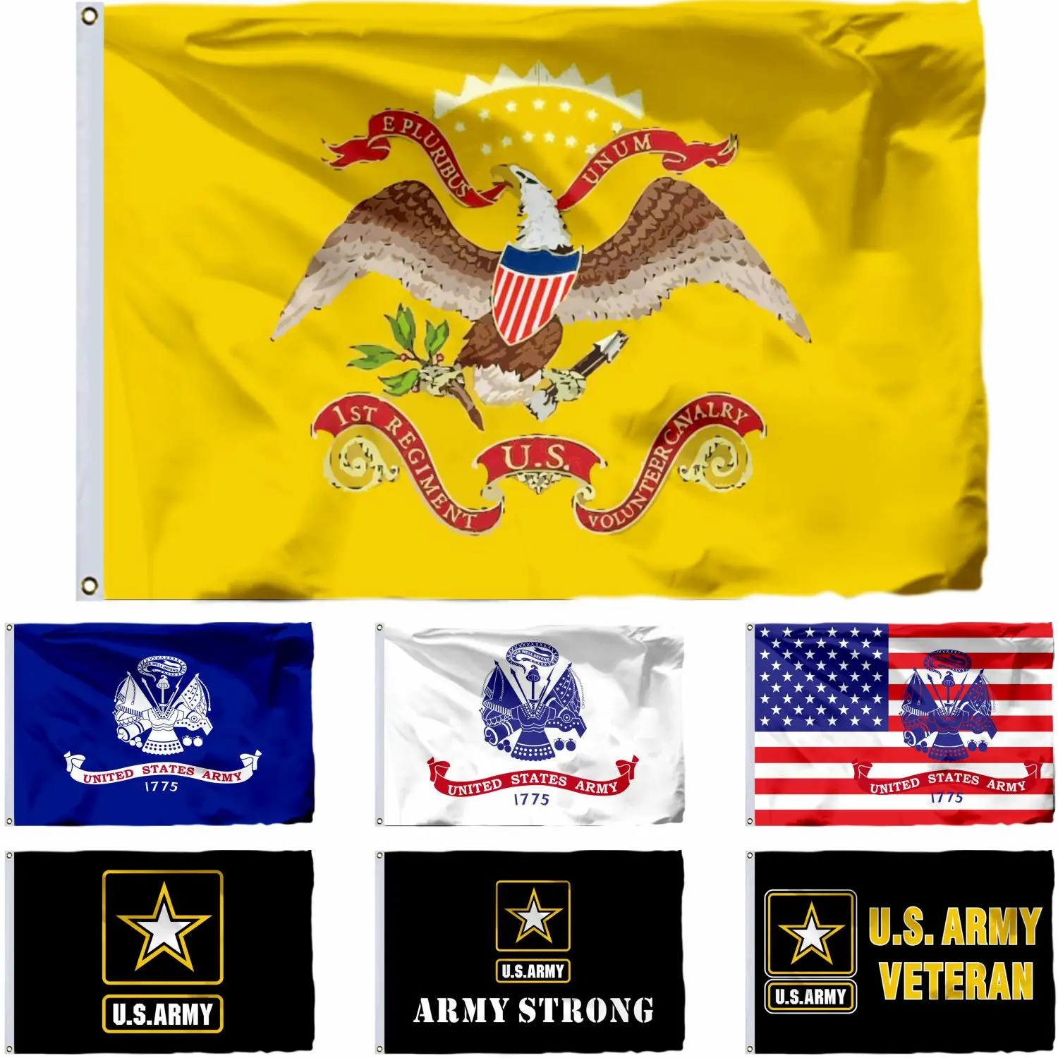 USA Rough Riders Flag 90x150cm 3x5ft 21x4cm US American United States Army Flags and Banners