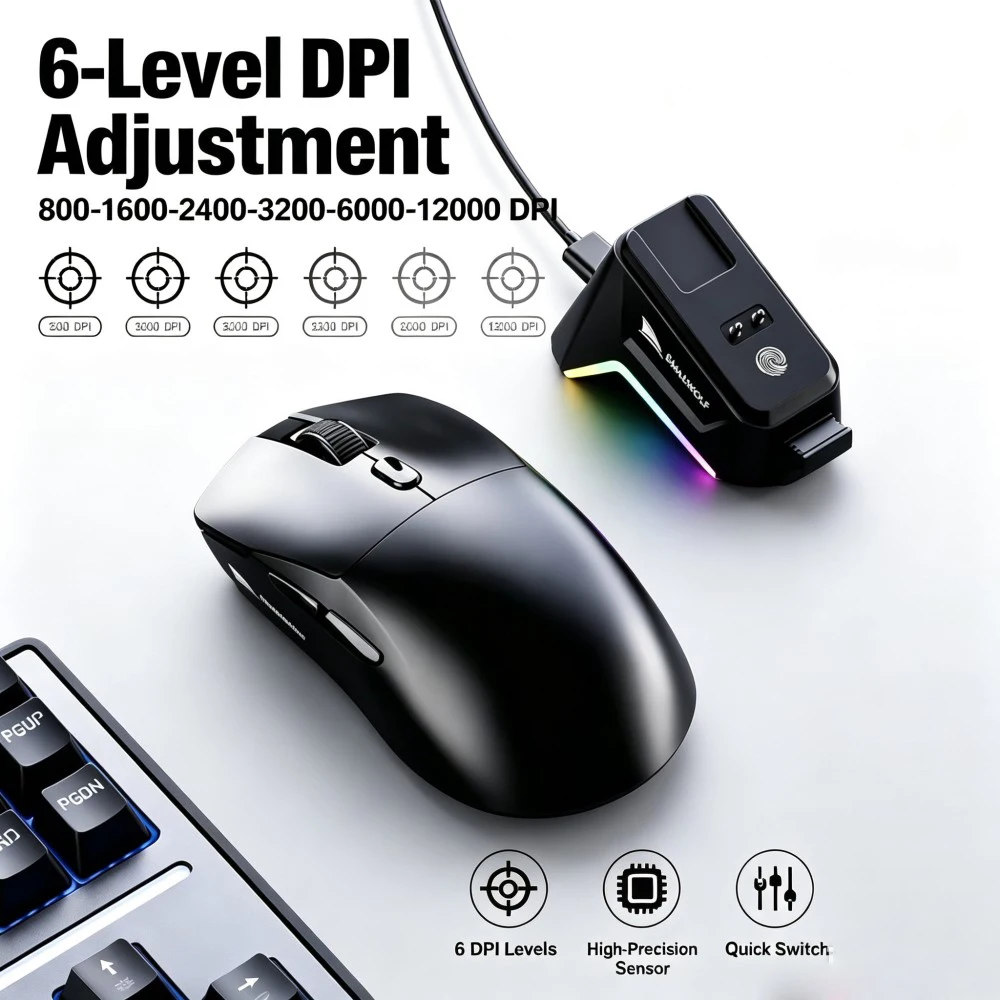 KEBIDUMEI M3 56g Lightweight Wireless Gaming Mouse Tri‑Mode 2.4G Bluetooth Wired 12000DPI E‑Sports Mouse for PC Laptop