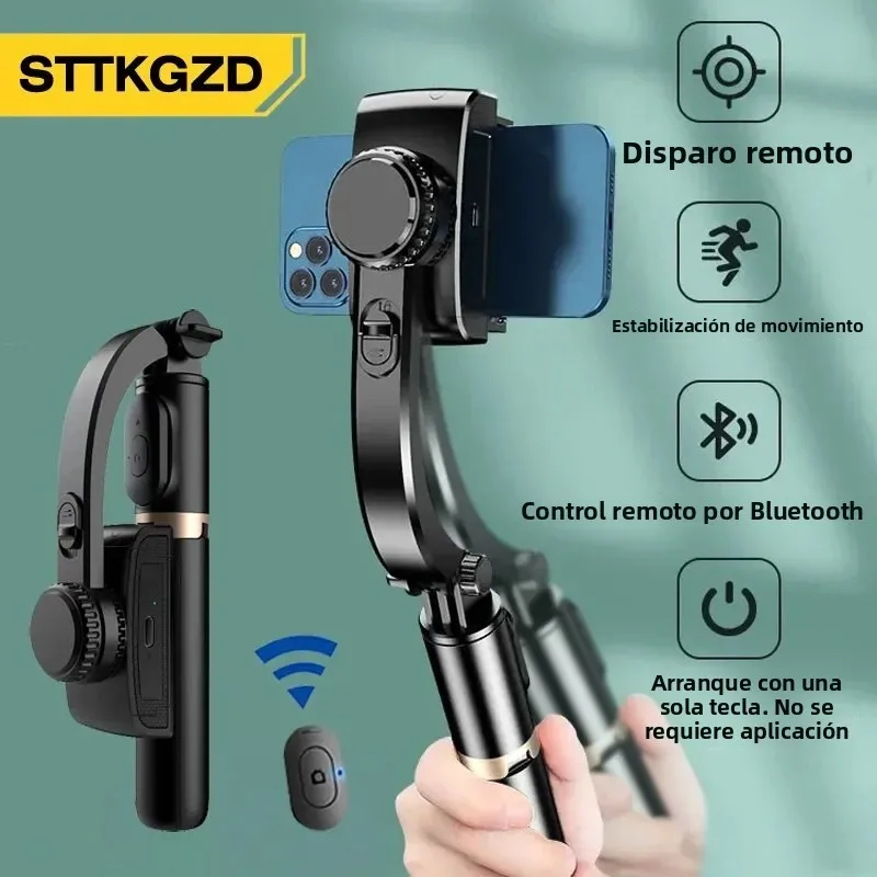 STTKGZD Estabilizador de cardán de mano Estabilizador Selfie Stick Luz de relleno Smartphone Acción Kameralar Bluetooth Trípode Gymba