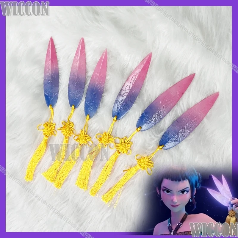 

Demon Hunters Huntrix HUNTR/X Zoey Cosplay Props Weaponn Colored Darts Kunai Comic Con Match up Halloween Adults Kids 6pcs cos