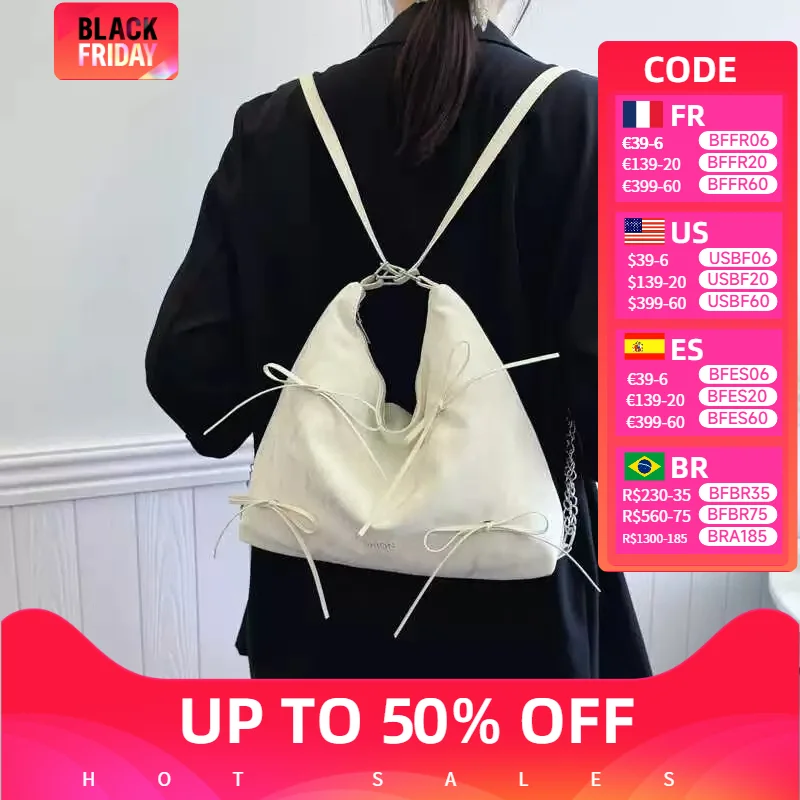 Trendy Small Bow Shoulder Bag Women Spring New Fashion Personality Tote Bag