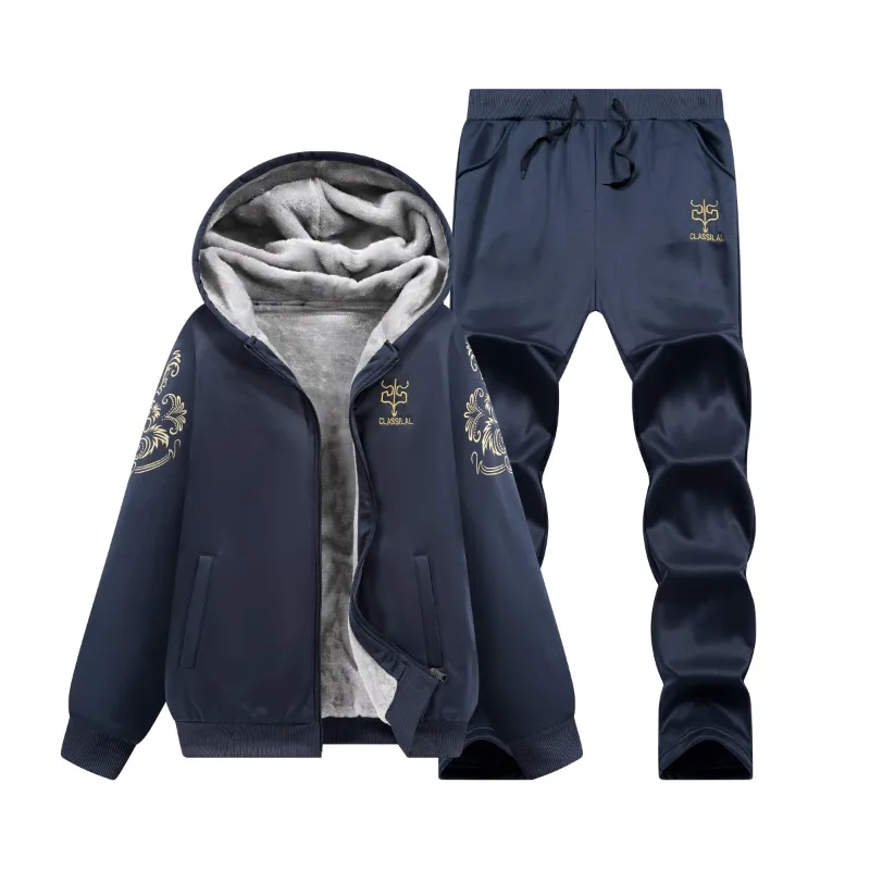 

Мужской кардиган с капюшоном и геометрическим принтом, пальто с длинными рукавами, эластичные брюки с высокой талией, карманный повседневный костюм