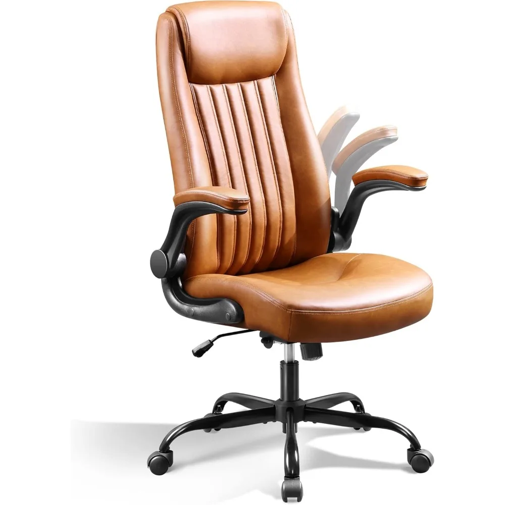

Executive Chair Computer Office Chair, High Back Ergonomic Desk Chair with Adjustable Flip-up Armrests, Lumbar Support and Thic
