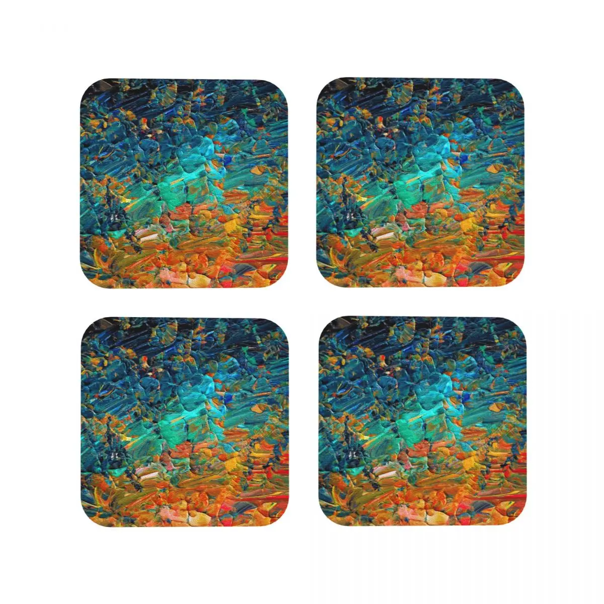 ETERNAL TIDE 2 Bold Rainbow Colorful Coasters Table Decoration And Accessories Induction Mat Napkins Mat Coffee Mat Hot Pad