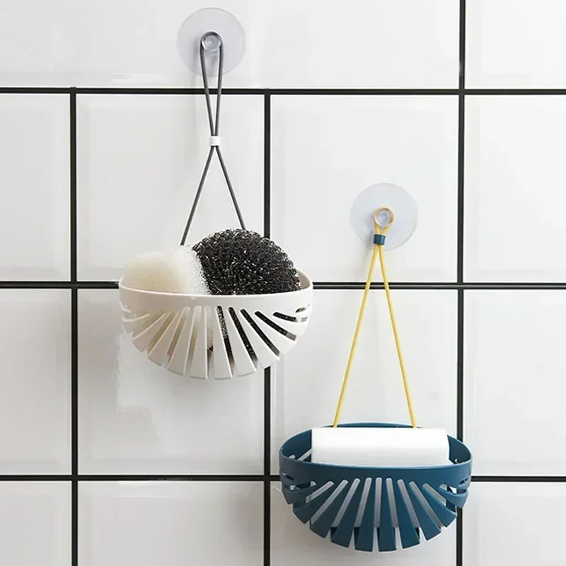 Shell Shape Sink Soap Sponge Drain Rack Kitchen Hanging Basket Storage Holder Shelf Organizer Shower Tray Bathroom Accessories