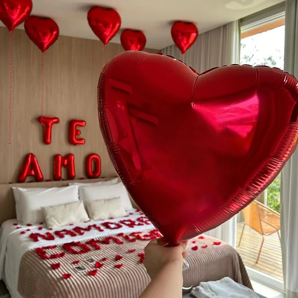 229/213 قطعة مجموعة بالونات حروف على شكل بتلات حمراء على شكل قلب TE AMO ، زينة عيد الحب والذكرى السنوية لعيد الميلاد وعيد الأب #6