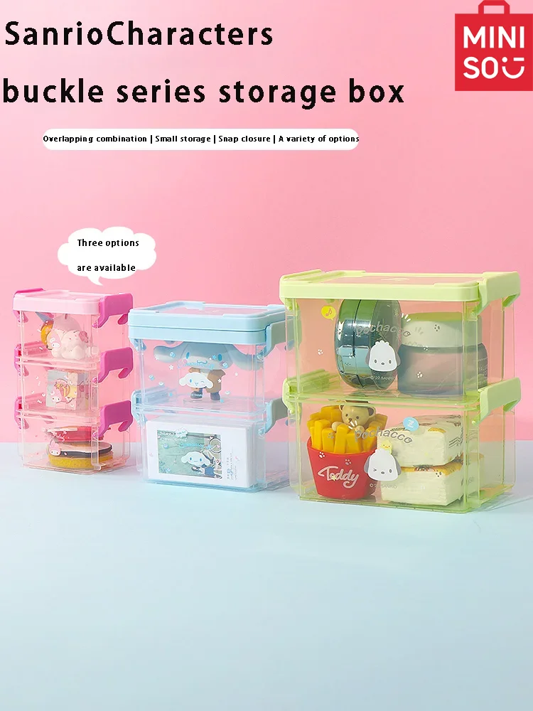 Minis Sanrio Storage Box Clasp Pacha Dog Plastic Transparent Laurel Dog Hair Accessories Storage Kuromi Cute Ornament Decoration