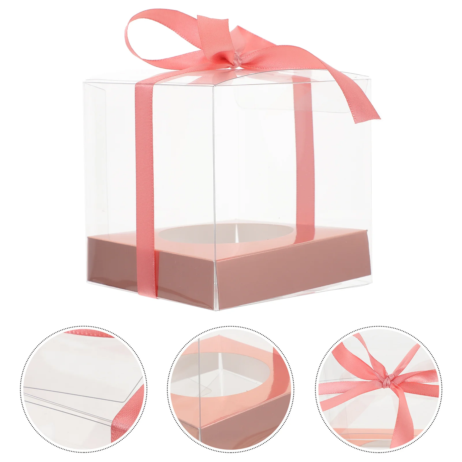 

8Pcs Portable Cake Boxes Clear Cupcake Packaging Boxes Mousse Cake Box Transparent Bakery Packing for Birthday Wedding